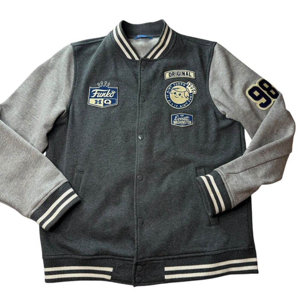 RARE STAFF Freddy Funko Mens Letterman Jacket HQ Headquarters Size Adult M